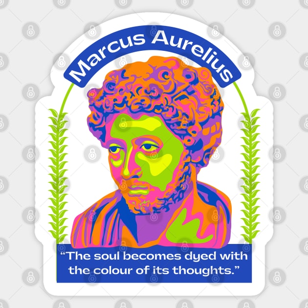 Marcus Aurelius Portrait and Quote Sticker by Slightly Unhinged